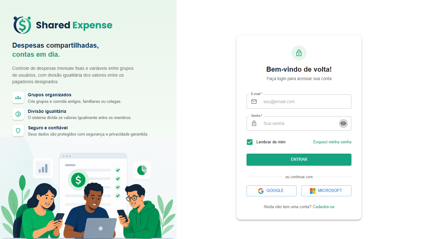 Shared Expense - Aplicação web para despesas compartilhadas